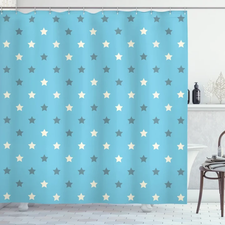 Zigzag Star Pattern Shower Curtain Shower Curtain