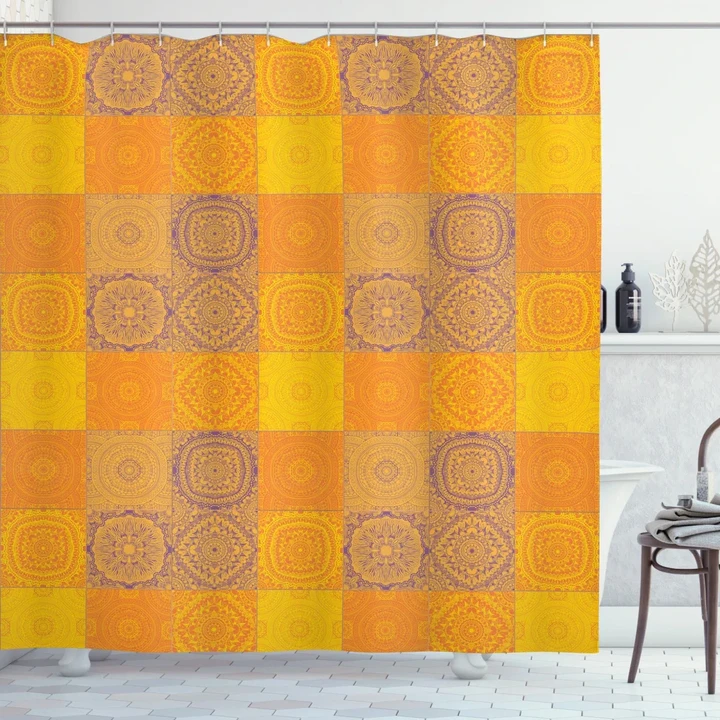 Oriental Patchwork Tiles Shower Curtain Shower Curtain