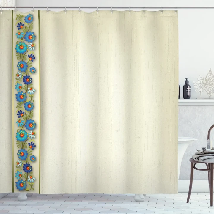 Vertical Border Detail Shower Curtain Shower Curtain