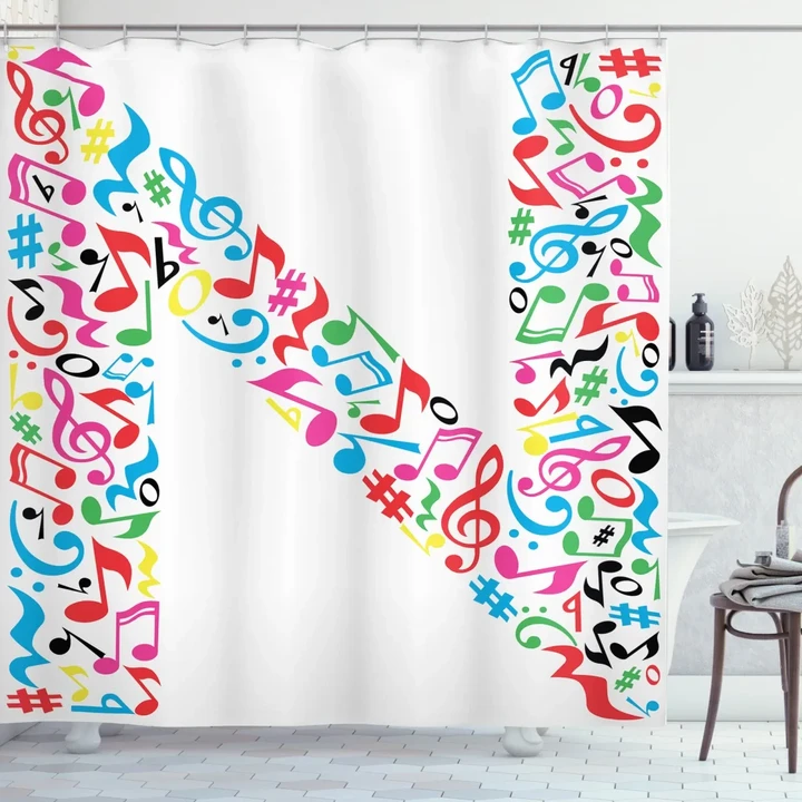 Vivid Color Uppercase Shower Curtain Shower Curtain