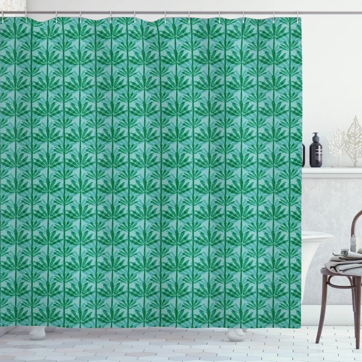 Banana Leaves Exotic Pattern Shower Curtain Shower Curtain