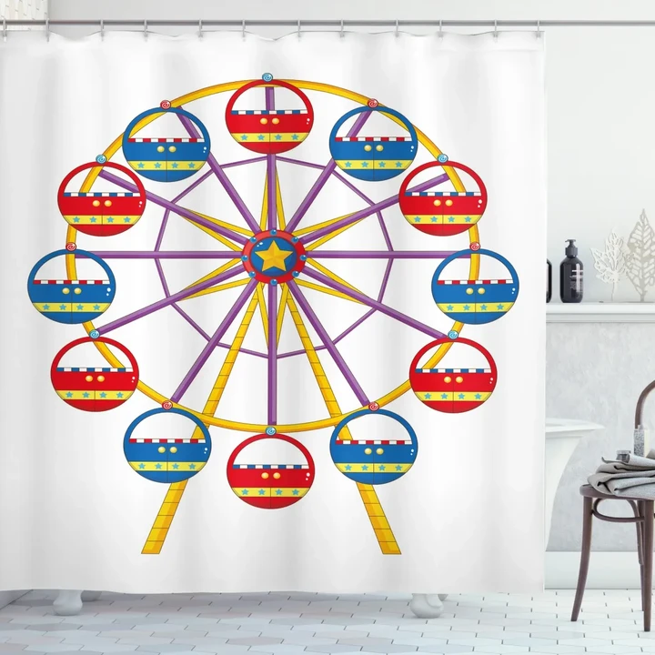 Childish Funny Ride Shower Curtain Shower Curtain