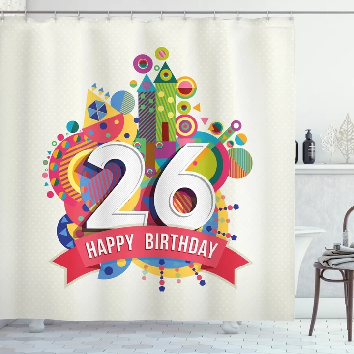 Funky Birthday Wishes Shower Curtain Shower Curtain