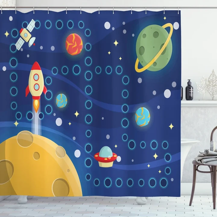 Racing In Cosmos Shower Curtain Shower Curtain