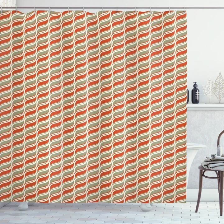 Abstract Lines Stripe Shower Curtain Shower Curtain