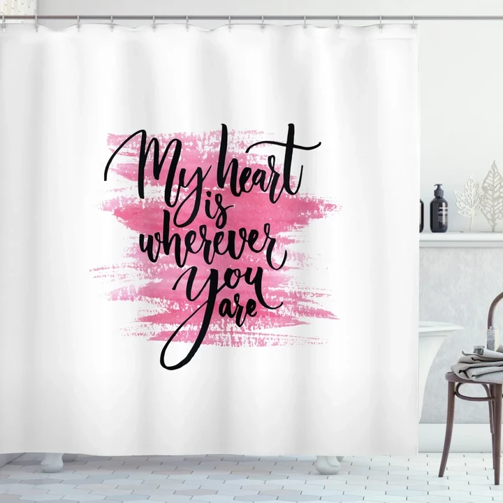 Romantic Ink Calligraphy Shower Curtain Shower Curtain