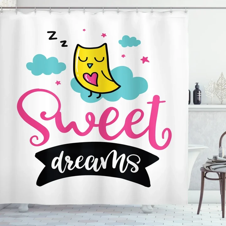 Nursery Sleppy Owl Design Shower Curtain Shower Curtain