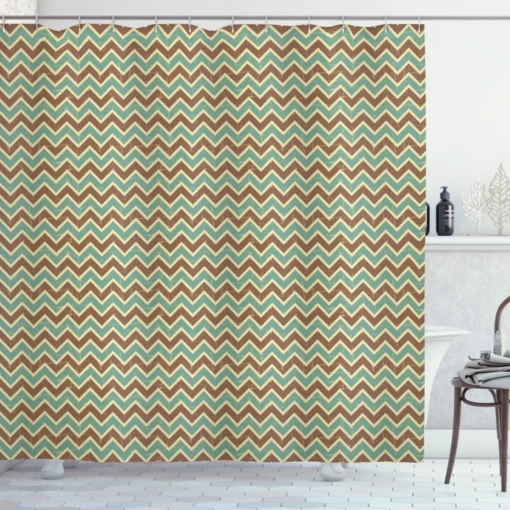 Zigzag Lines Shower Curtain Shower Curtain