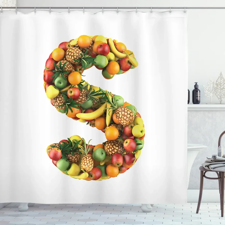 S With Fruits Shower Curtain Shower Curtain