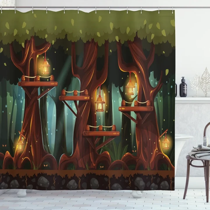 Fairy Forest Woodland Shower Curtain Shower Curtain