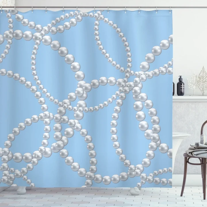 Pearl Necklace Bracelet Shower Curtain Shower Curtain