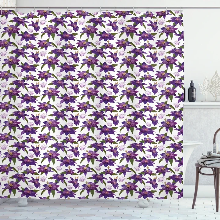 Clematis Blossoms Look Shower Curtain Shower Curtain
