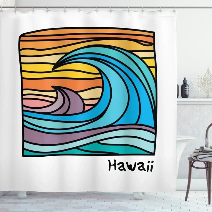 Abstract Ocean Waves Art Shower Curtain Shower Curtain