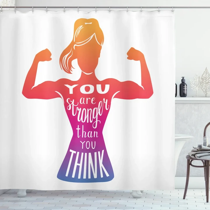 Fitness Strong Woman Shower Curtain Shower Curtain