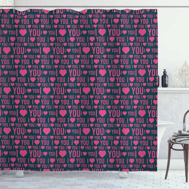 Romance Pattern Heart Shower Curtain Shower Curtain