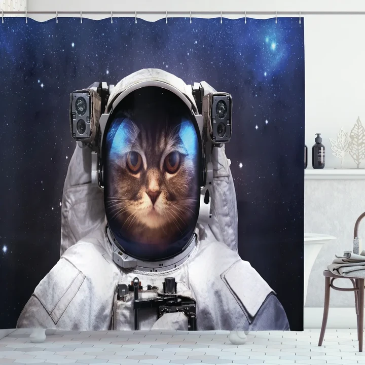 Kitty Suit In Cosmos Shower Curtain Shower Curtain