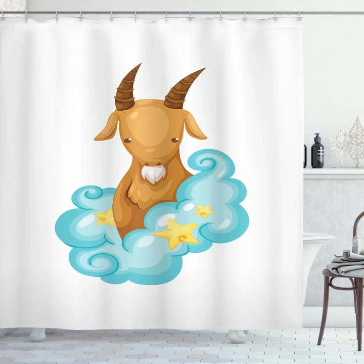 Cartoon Goat Shower Curtain Shower Curtain