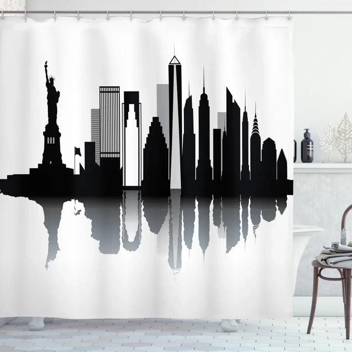 Monotone Style Monuments Shower Curtain Shower Curtain