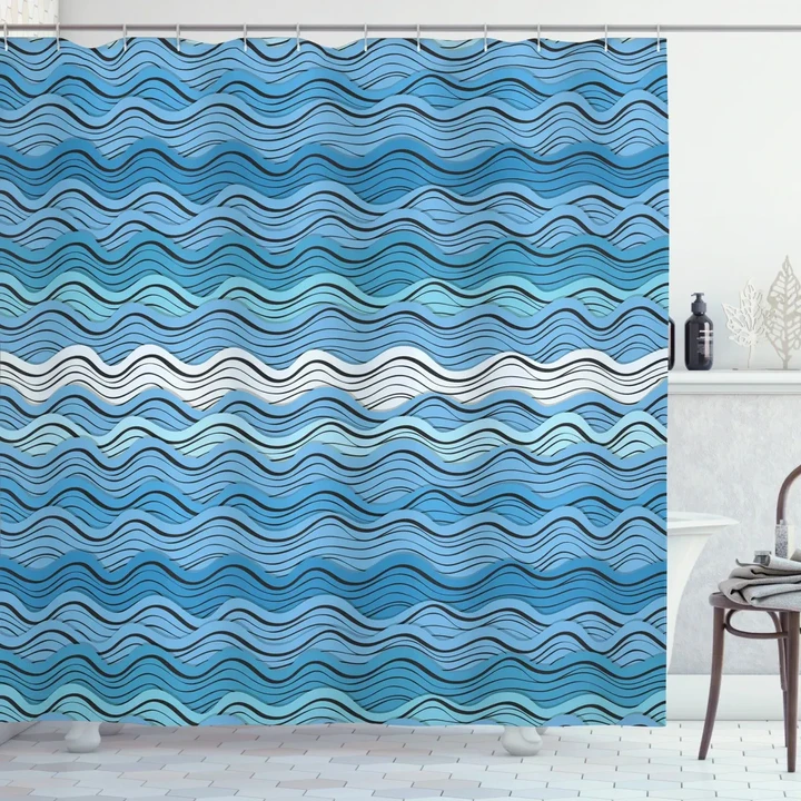 Ocean Wave Ornament Shower Curtain Shower Curtain