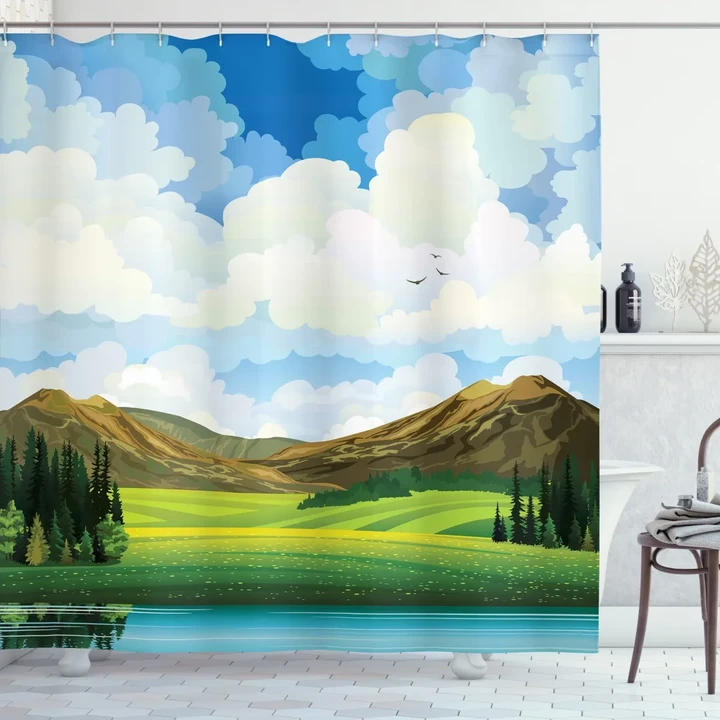 Summer Nature Landscape Shower Curtain Shower Curtain
