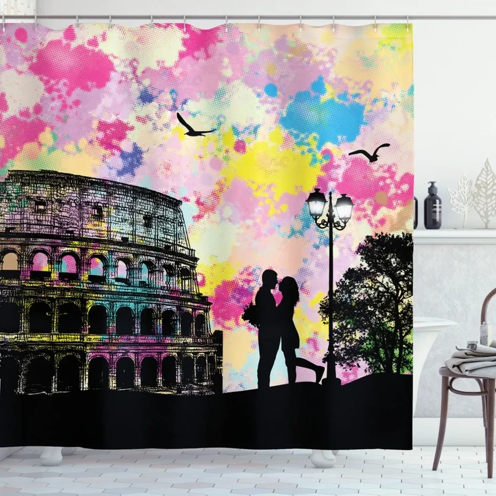 Couple In Love At Colosseum Shower Curtain Shower Curtain