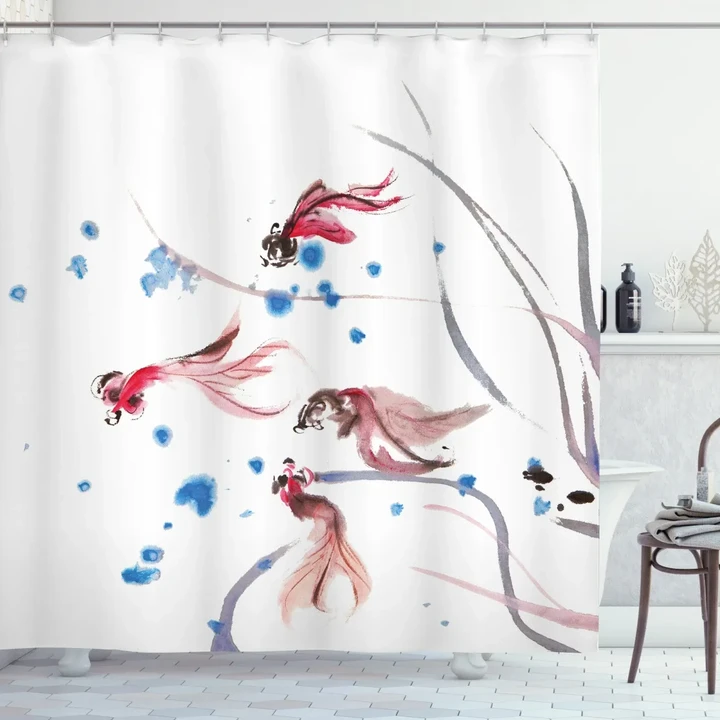 Traditional Ink Painting Shower Curtain Shower Curtain