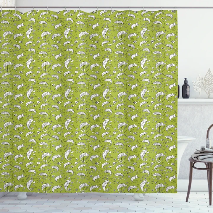 Funny Chameleon Shower Curtain Shower Curtain