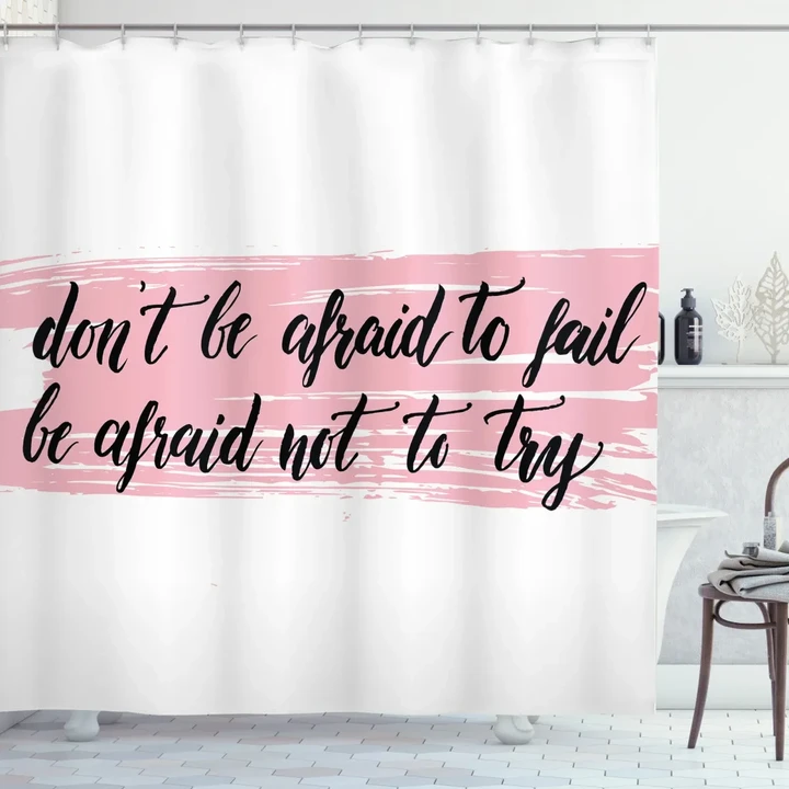 Try Motivation Words Shower Curtain Shower Curtain