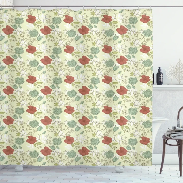 Peonies And Bluebells Shower Curtain Shower Curtain