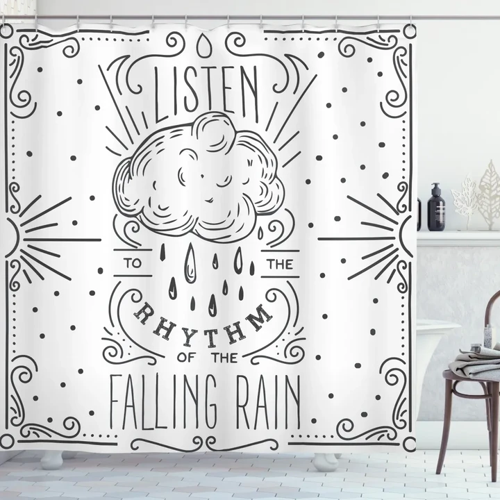Lettering Words And Sun Shower Curtain Shower Curtain