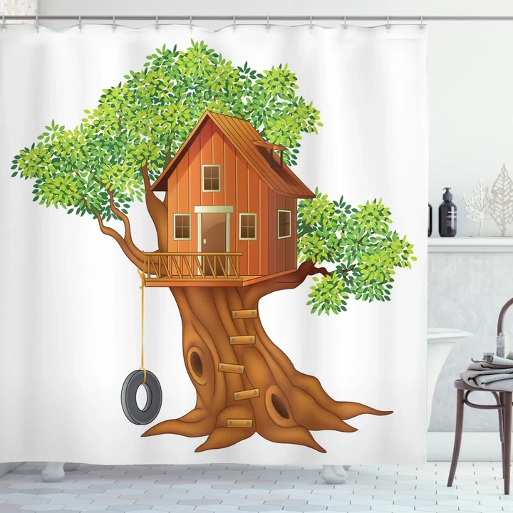 Wooden Home On Branches Shower Curtain Shower Curtain