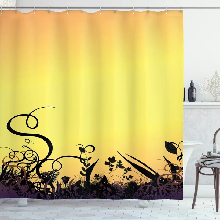Ombre Sunset Botany Shower Curtain Shower Curtain