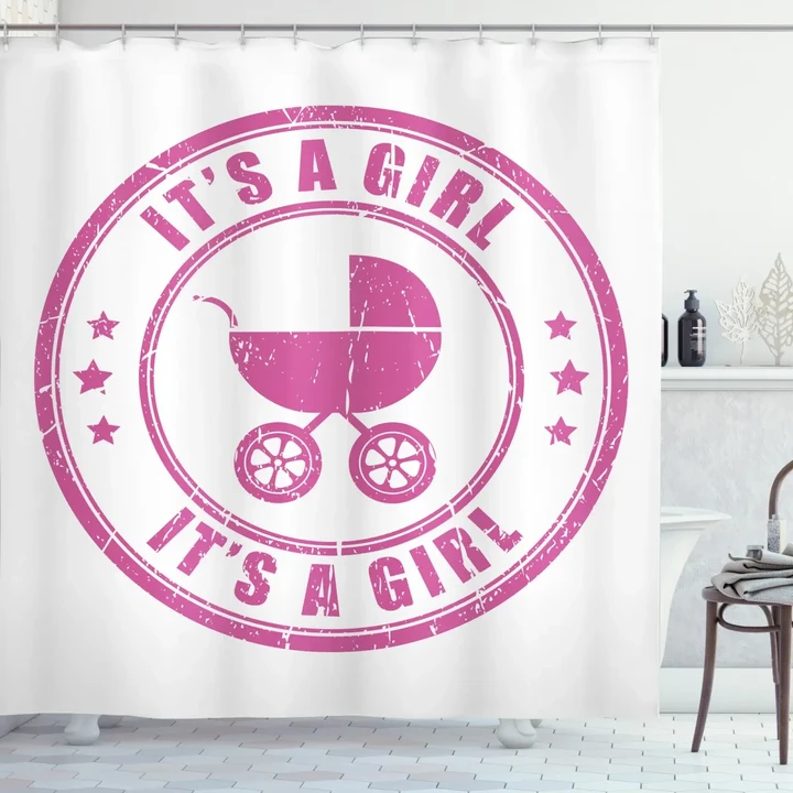 Grunge It's A Girl Shower Curtain Shower Curtain