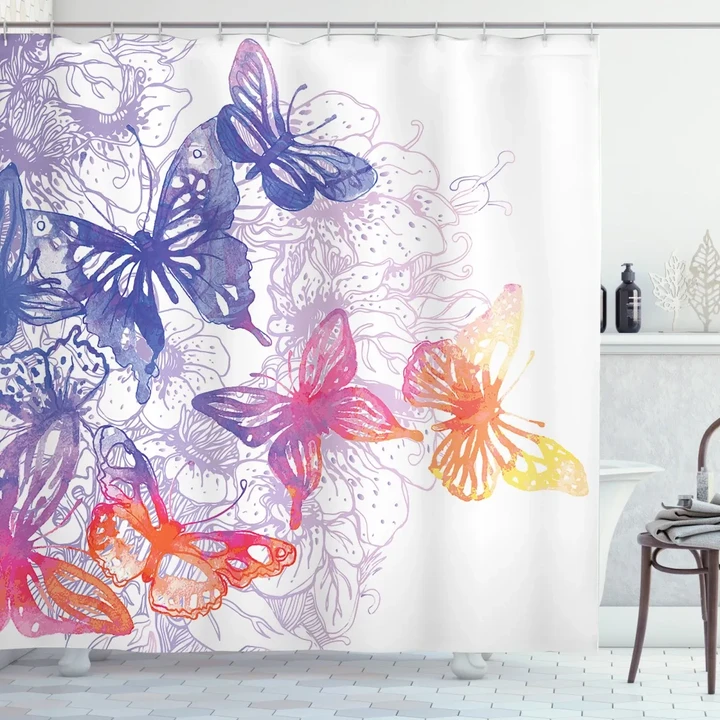 Fantasy Butterflies Shower Curtain Shower Curtain