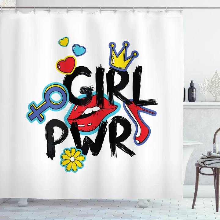 Girl Power With A Crown Shower Curtain Shower Curtain