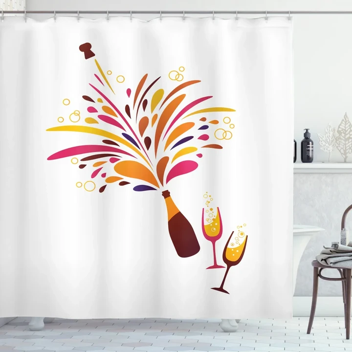Colorful Champagne Splash Shower Curtain Shower Curtain