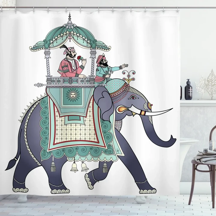 Elephant With Prince Shower Curtain Shower Curtain