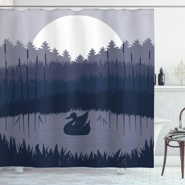 Gloomy Night Layout Summer Shower Curtain Shower Curtain