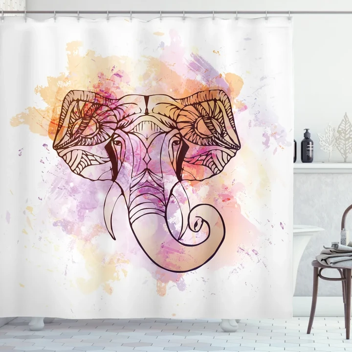Oriental Wisdom Figure Theme Shower Curtain Shower Curtain