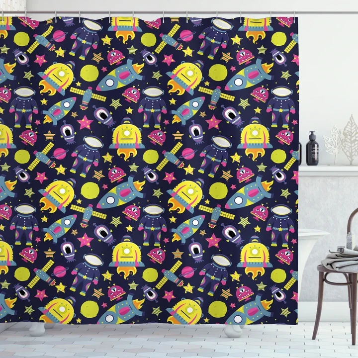 Planets And Galactic Items Shower Curtain Shower Curtain
