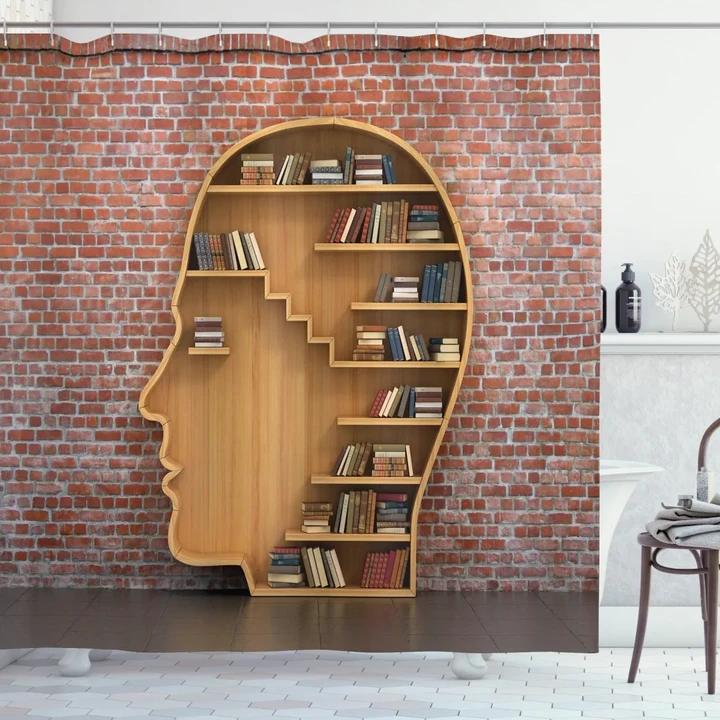 Human Head With Books Shower Curtain Shower Curtain
