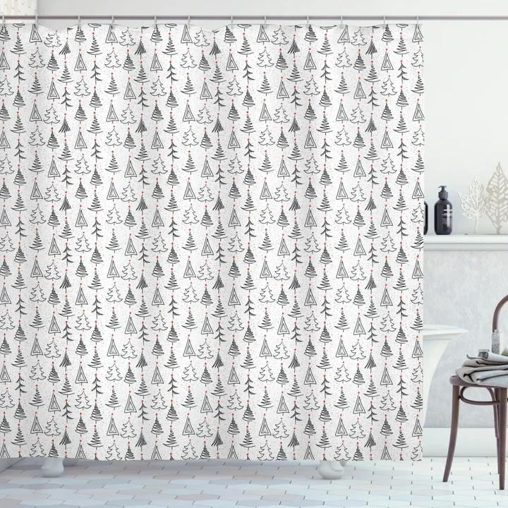 Doodle Sketch Style Stars Shower Curtain Shower Curtain