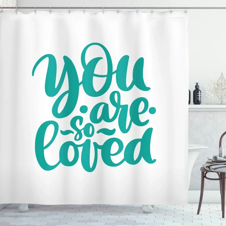 You Are Loved Valentines Shower Curtain Shower Curtain