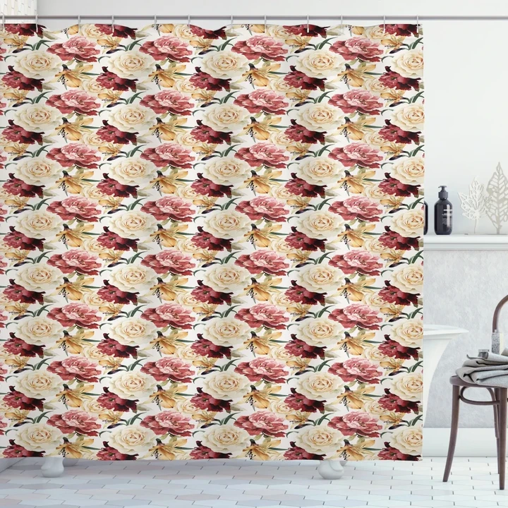 Country Bouquet Blossom Shower Curtain Shower Curtain