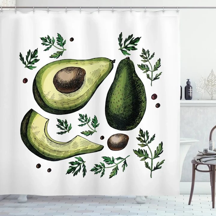 Tropical Fruit Elements Shower Curtain Shower Curtain