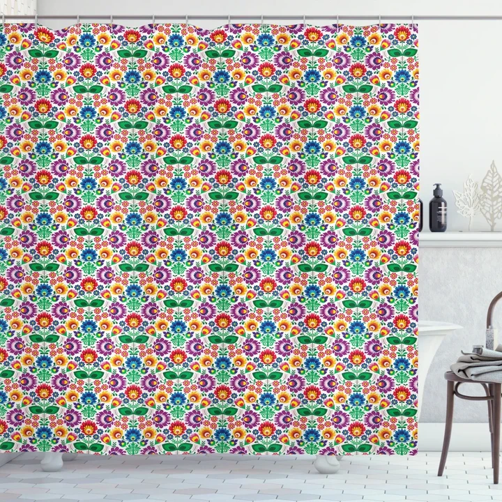 Polish Flora Shower Curtain Shower Curtain