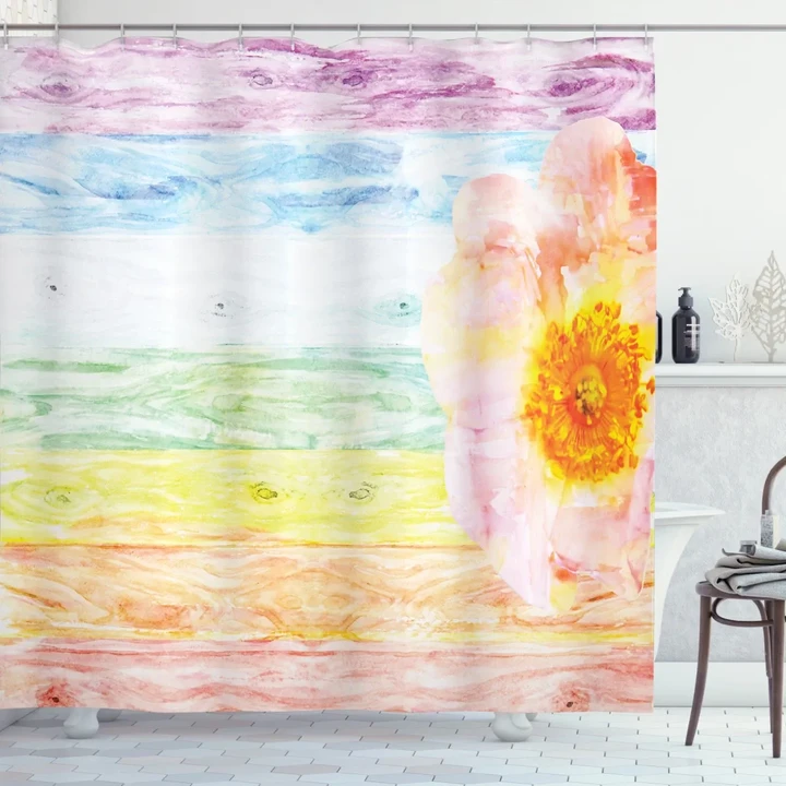 Summer Time Floral Roses Shower Curtain Shower Curtain