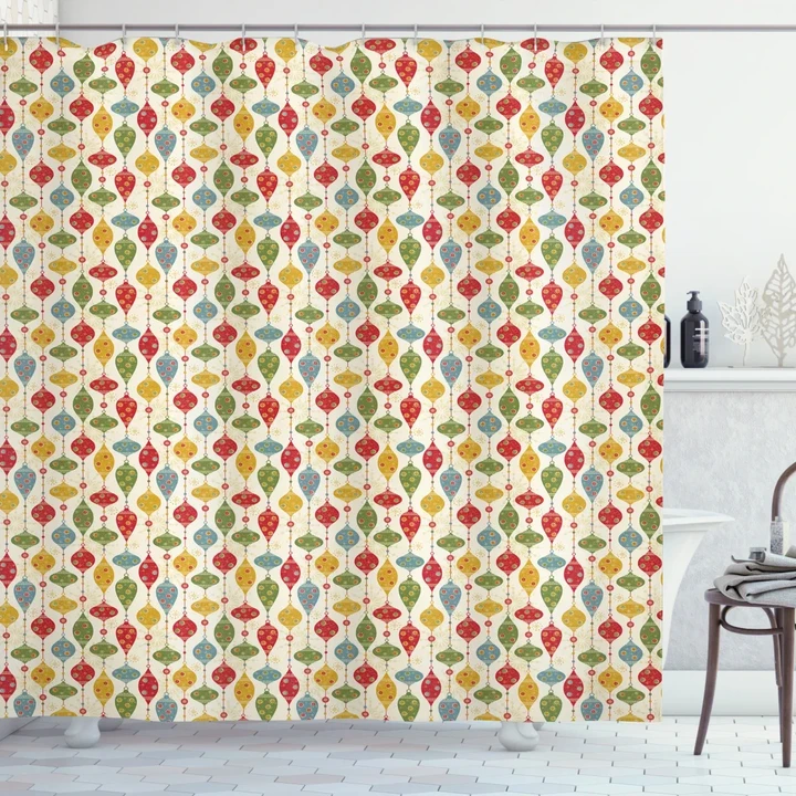 Vintage Party Print Shower Curtain Shower Curtain