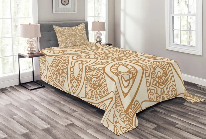 Ethnicity Pattern Printed Bedspread Set Home Decor