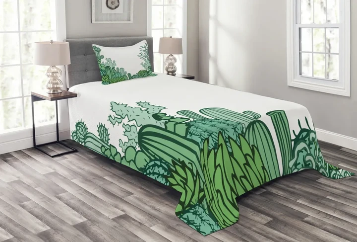 Arizona Doodle Desert Pattern Printed Bedspread Set Home Decor